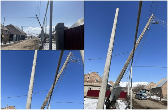 էլեկտրացանցի ղեկավարությունը անգործության է մտանված․ էլեկտրականության սյուները մնացել են գազատարի հույսին